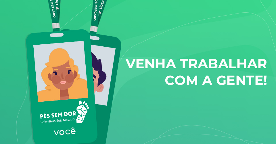 ilustração de crachás da empresa pés sem dor