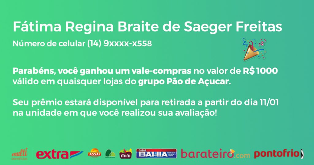 Resultado do sorteio de