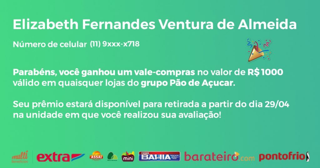 Resultado do sorteio Pés Sem Dor