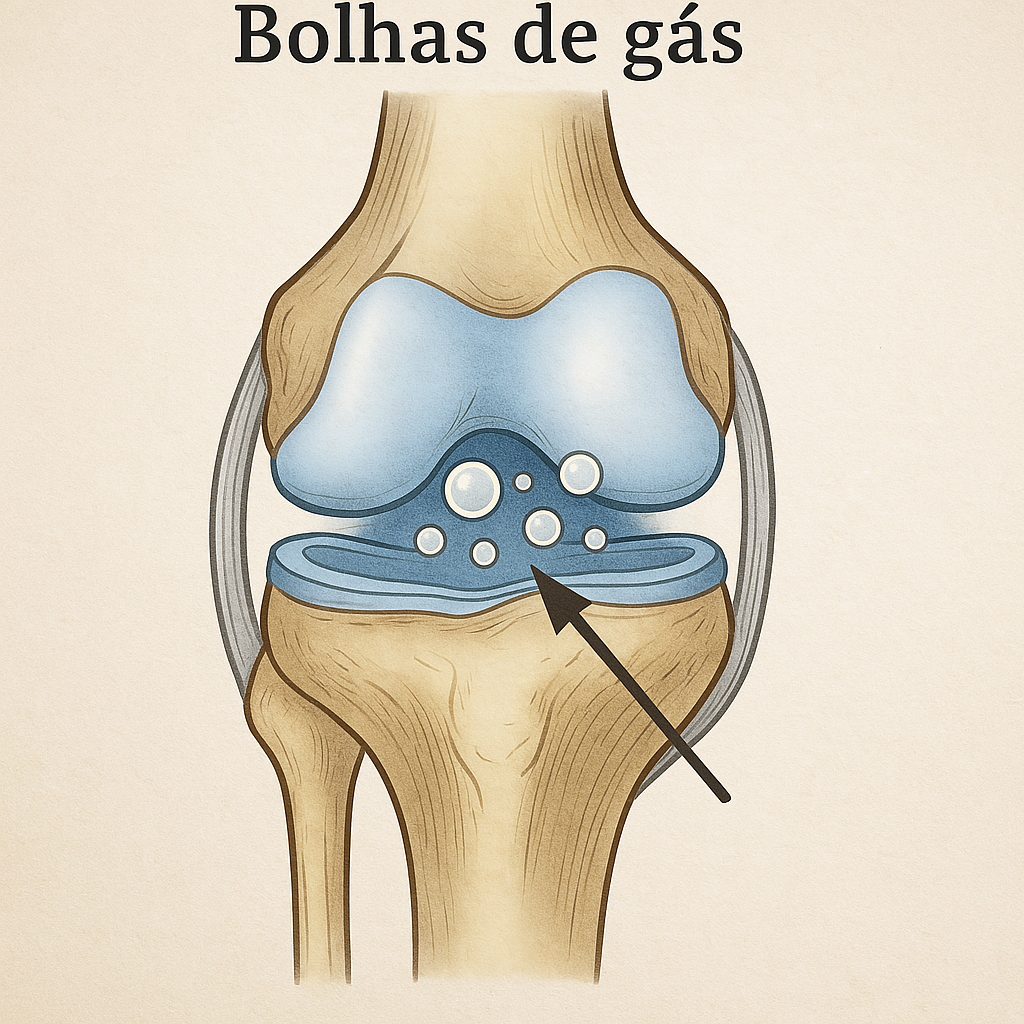 bolhas de gás joelho estalando